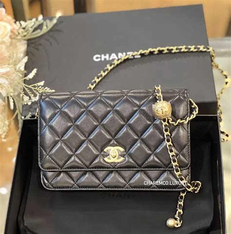 chanel gunmetal wallet on chain|Chanel wallet on chain.